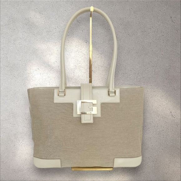 Gucci Square G Tote Bag Tom Ford Era Double Handle G Logo Canvas EUC - Picture 3 of 14